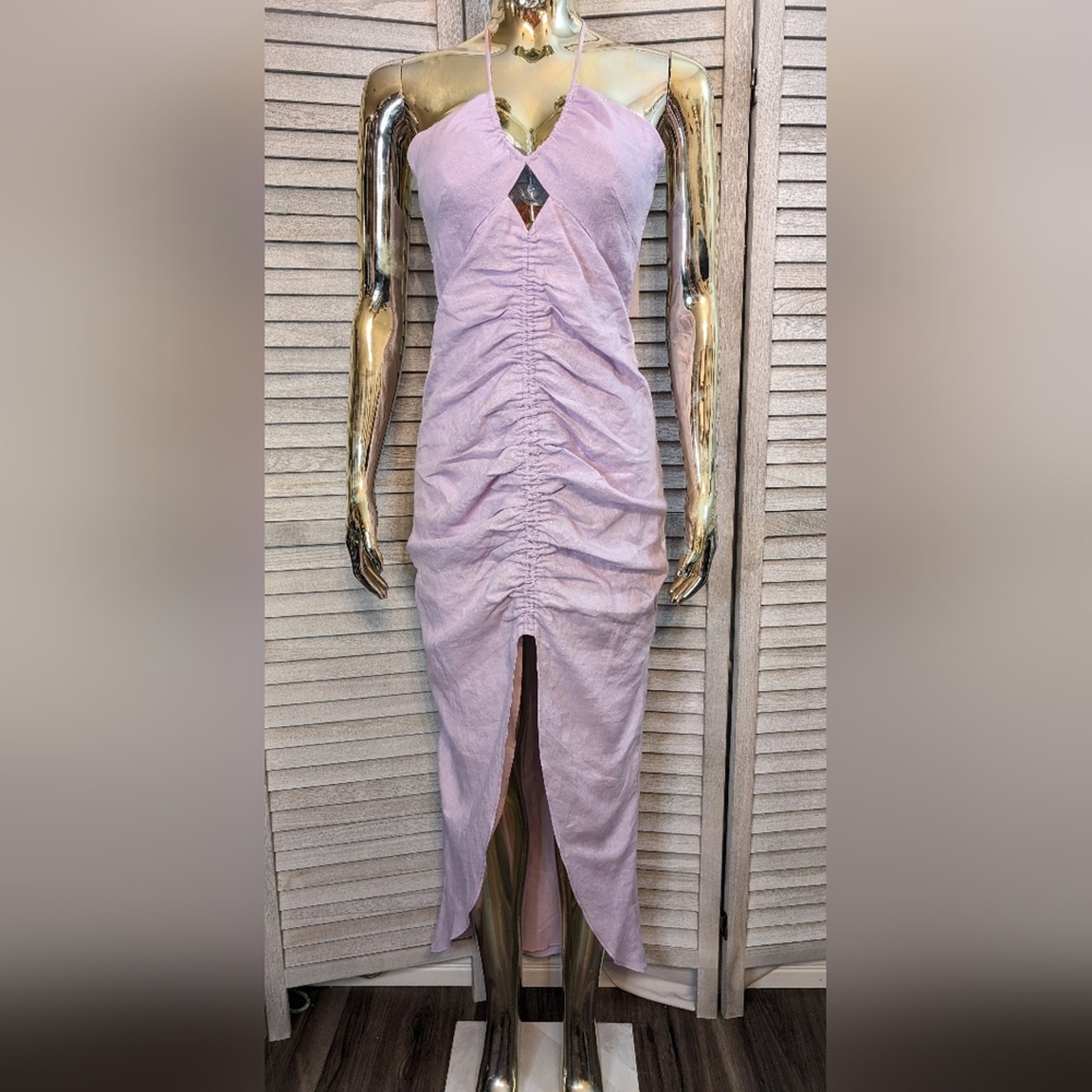 Nwt Rumer Estelle Halter Maxi Dress In Linen